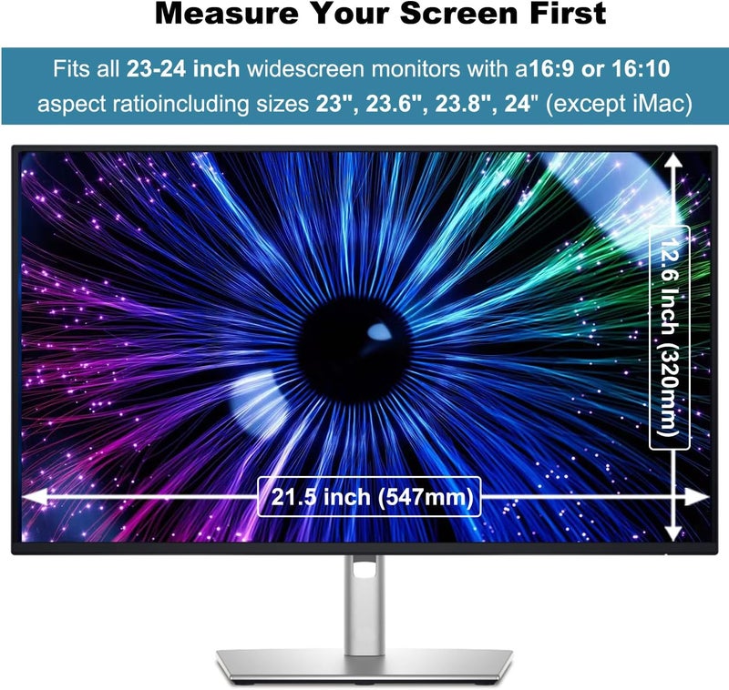 Twugs 2 Pack Anti-Blue Light & Anti-Scratch Screen Protector Shield for 23, 23.6, 23.8, 24 Inches Desktop Computer Monitor, Hanging Block Filter Panel for Eye Protection - Image 3